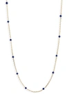 Argento Vivo Sterling Silver Enamel Dot Station Necklace In Gold/blue