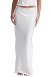 House Of Cb Sydel Bias Cut Satin Maxi Skirt In White