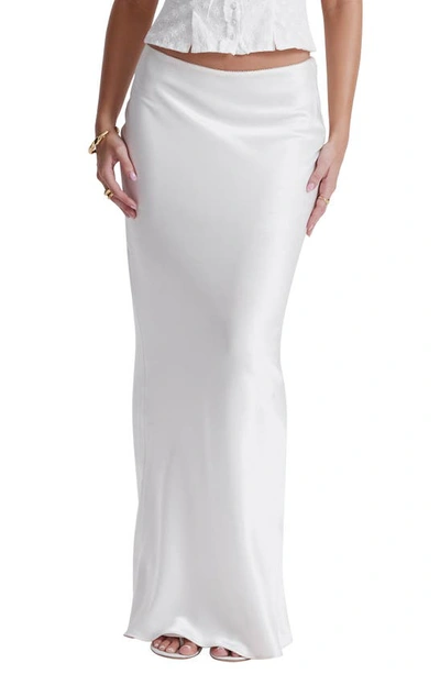 House Of Cb Sydel Bias Cut Satin Maxi Skirt In White