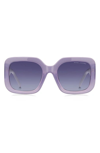 Marc Jacobs 53mm Polarized Square Sunglasses In Violet