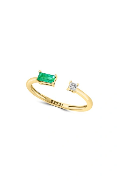 Effy 14k Yellow Gold Diamond & Emerald Ring In Green