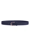 Linea Pelle Saffiano Textured Belt In Black