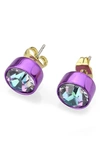 Covet Tropadelic Stud Earrings In Purple