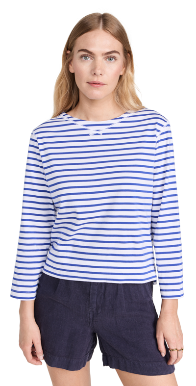 Alex Mill Beachside Striped Cotton-jersey T-shirt In White/ Blue
