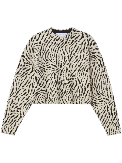 Proenza Schouler White Label Animal-pattern Jacquard Jumper In Beige