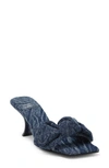 Jeffrey Campbell Bow Slide Sandal In Blue Denim