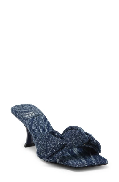 Jeffrey Campbell Bow Slide Sandal In Blue Denim