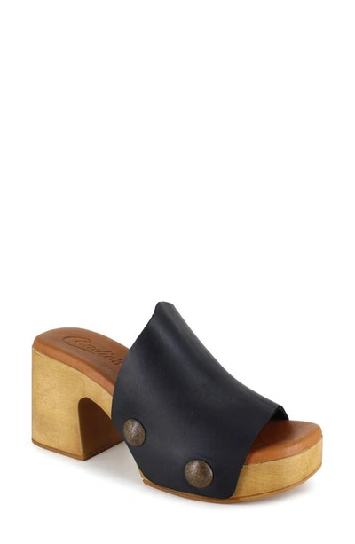 Candies Fatima Platform Slide Sandal In Black