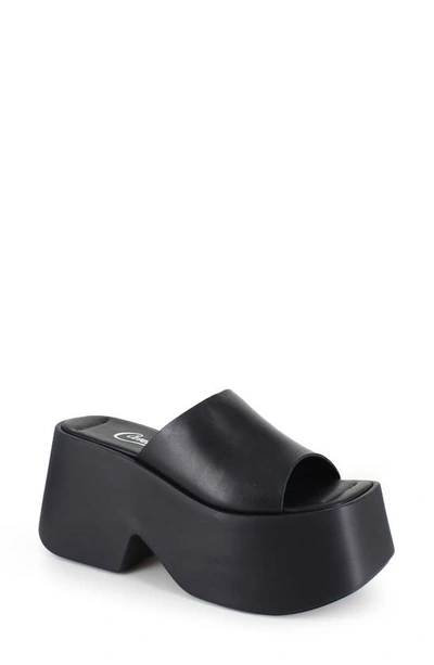 Candies Danna Platform Slide Sandal In Black