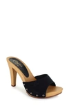 Candies Antonella Slide Sandal In Black Suede