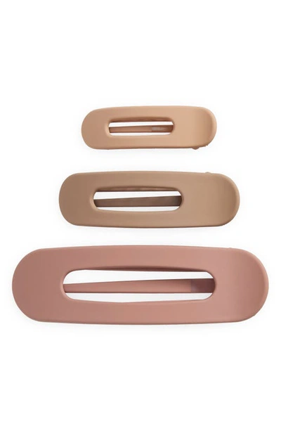 Kitsch Assorted 3-pack Matte Flat Lay Claw Clips In Terracota