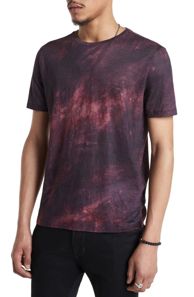 John Varvatos Brooklyn Regular Fit Tie Dye Linen T-shirt In Black