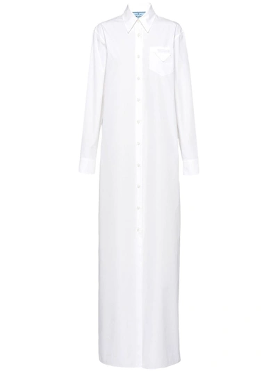 Prada Shirt Maxi Dress In White