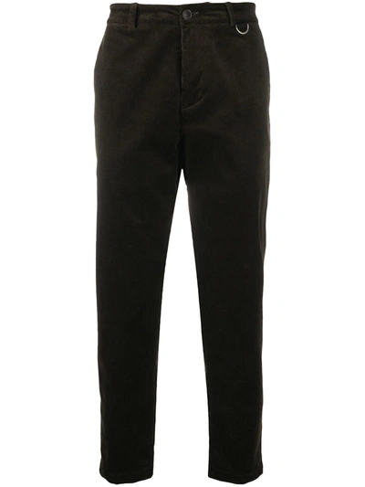 Low Brand Corduroy Tapered-leg Trousers In Black