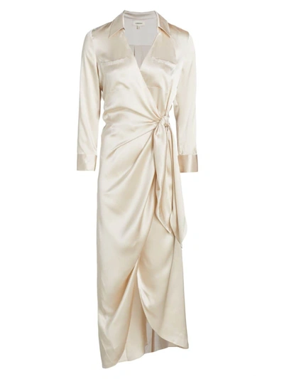 L Agence Kadi Wrap Dress In Champagne