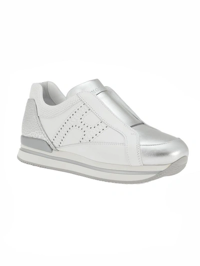Hogan H222 Slip-on Sneakers In Bianco Argento