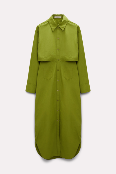 Dorothee Schumacher Cutout Cotton Maxi Dress In Green
