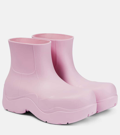 Bottega Veneta Puddle Rubber Ankle Boots In Gloss