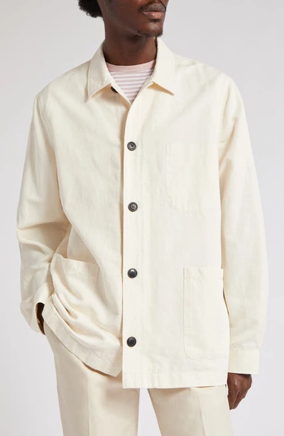 Sunspel Cotton And Linen Jacket In Neutrals