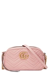 Gucci Small Gg 2.0 Matelasse Leather Camera Bag In Pink