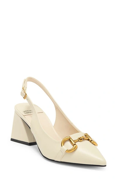 Jeffrey Campbell Nakita Slingback Pointed Toe Pump In Ivory Bronze