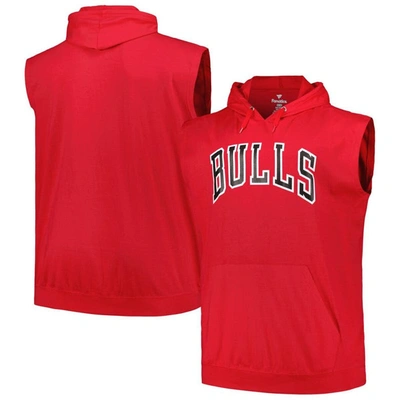 Fanatics Branded Red Chicago Bulls Big & Tall Jersey Muscle Pullover Hoodie