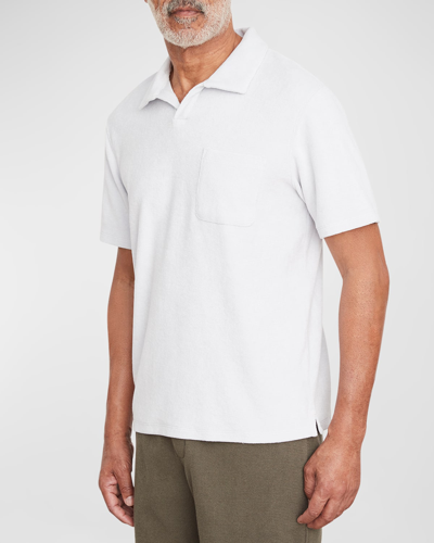 Vince Men's Terry Johnny Collar Polo Shirt In Halogen