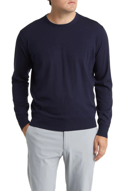 Peter Millar Crown Crafted Excursionist Flex Wool Blend Sweater In Navy