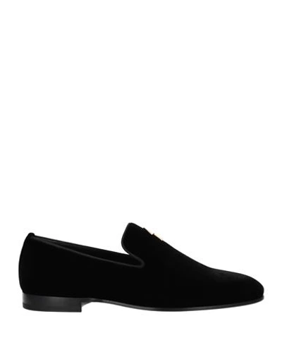 Giuseppe Zanotti Man Loafers Black Size 14 Textile Fibers