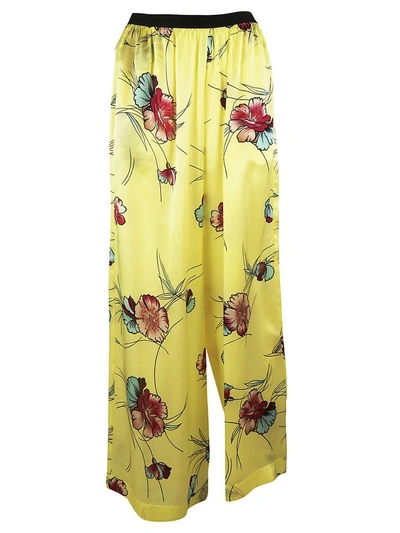Antonio Marras Floral Flared Trousers In Red-yellow