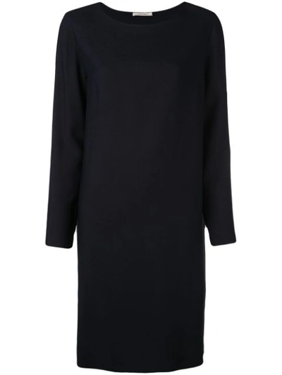 The Row Larina Crepe Tunic Dress In Darknavy