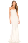Likely Aurora Double-flounce Hem Gown In White