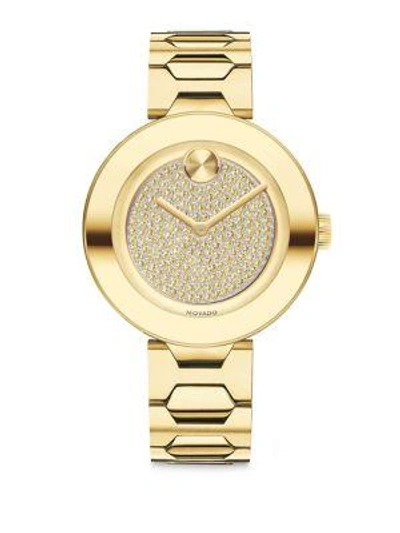 Movado Bold T-bar Light Gold Ion-plated Stainless Steel & Crystal Dial Bracelet Watch