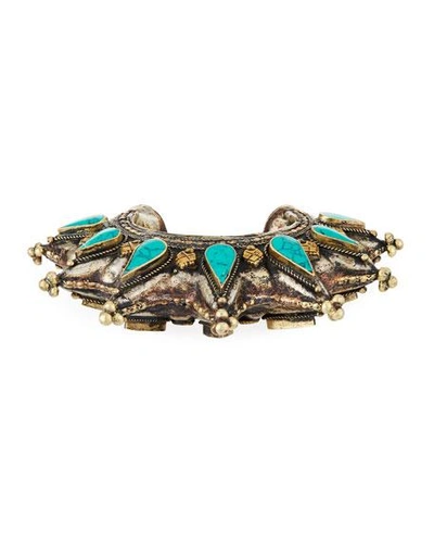 Devon Leigh Turquoise Brass Spike Cuff