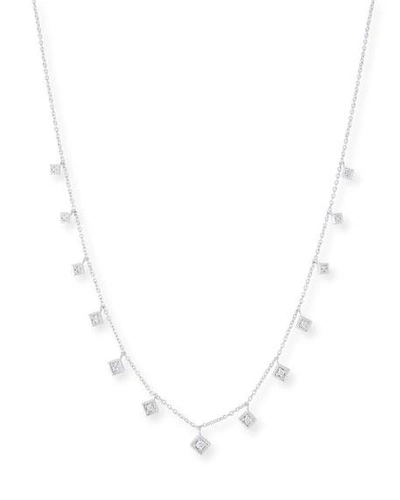 Jude Frances 18k Lisse Dancing Diamond Necklace In White/gold