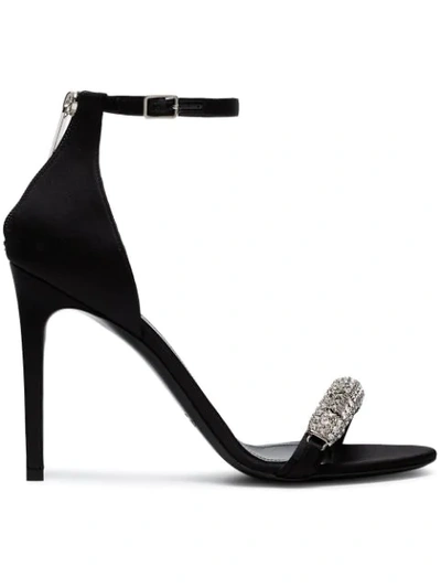Calvin Klein 205w39nyc Camelle Crystal-embellished Suede Sandals In Black