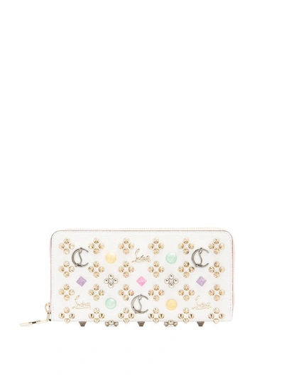 Christian Louboutin Panettone Embellished Zip-around Leather Wallet In Multi