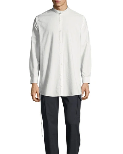 Private Stock Men's Ull Mandarin-collar Button-front Shirt In White