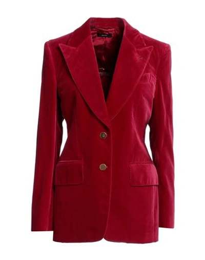 Tom Ford Woman Suit Jacket Red Size 10 Cotton In Red