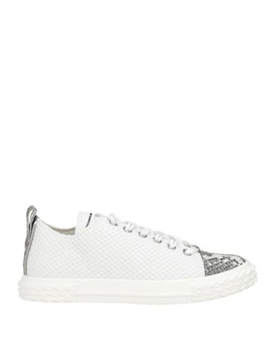 Giuseppe Zanotti Man Sneakers White Size 7 Soft Leather, Textile Fibers