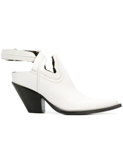 Maison Margiela Cut-out Leather Boots In White