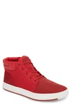 Timberland Davis Square Mid Top Sneaker In Ruby Red Wb W/ Cordura