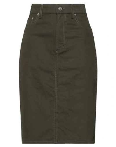 Department 5 Woman Midi Skirt Military Green Size 27 Cotton