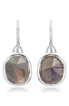 Monica Vinader Siren Semiprecious Stone Drop Earrings In Silver/ Labradorite
