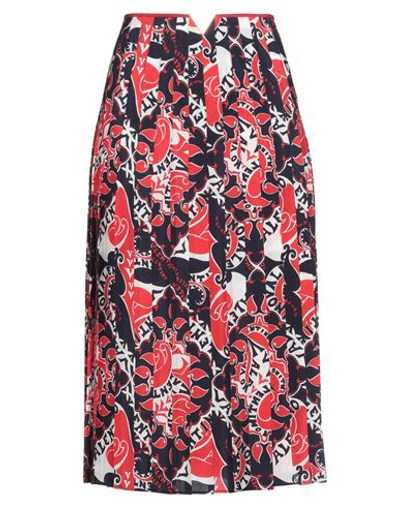 Valentino Woman Midi Skirt Red Size 6 Silk