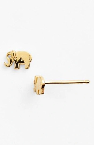 Shy By Se Elephant Earrings In Gold