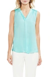 Vince Camuto Rumpled Satin Blouse In Pool