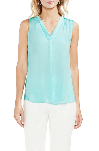 Vince Camuto Rumpled Satin Blouse In Pool