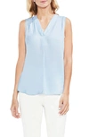 Vince Camuto Rumpled Satin Blouse In Dew Blue