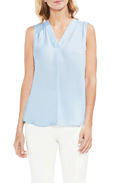 Vince Camuto Rumpled Satin Blouse In Dew Blue